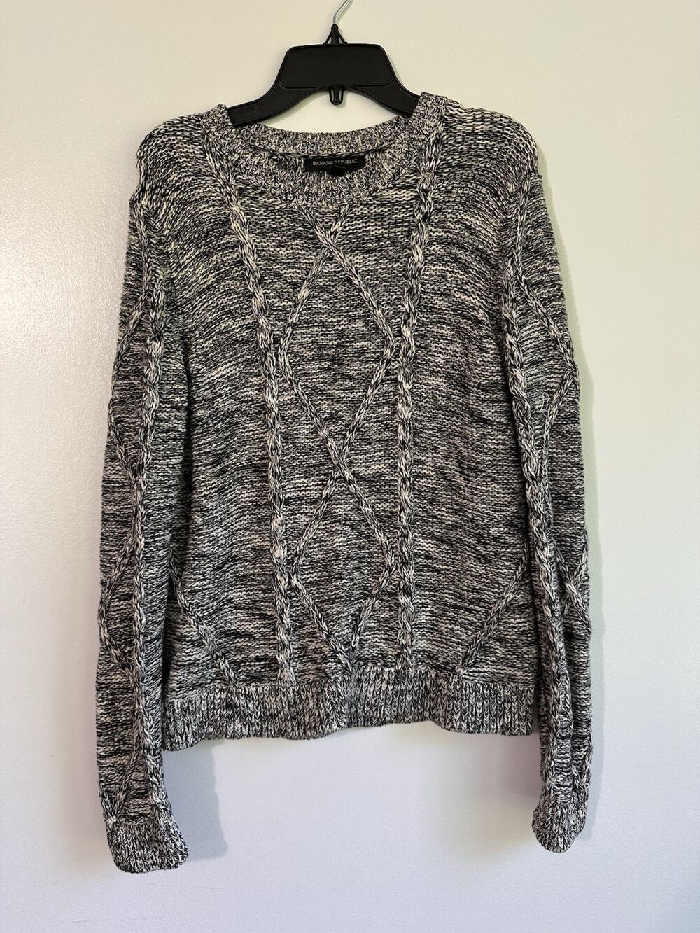 Banana Republic Woman’s Medium Petite MP Marled Cotton Sweater Pullover Crewneck